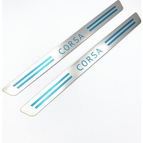 2 Pcs for OPEL Corsa for Vauxhall 2012 2013 2014 Stainless Steel Door Sill Strip Scuff Plate Pedal Car Sticker Accessories