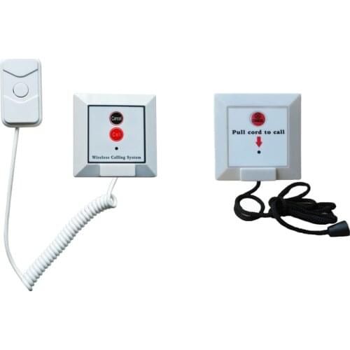 2pcs K-W2-H Patient Bed Button with 5pcs Bathroom Pull cord bell Hospital Wireless emergency calling Device