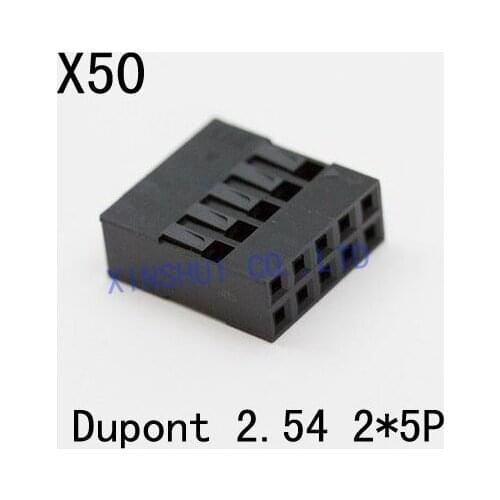 2x5pin 2.54mm Plastic Dupont Head Jumper Wire Cable Housing Female Pin Connector