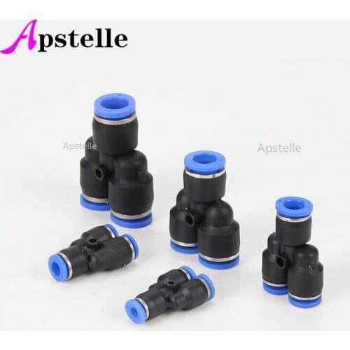 3 Way Port Y Shape Air Pneumatic 12mm 8mm 10mm 6mm 4mm OD Hose Tube Push in Gas Plastic Pipe Fitting Connectors Quick Fittings