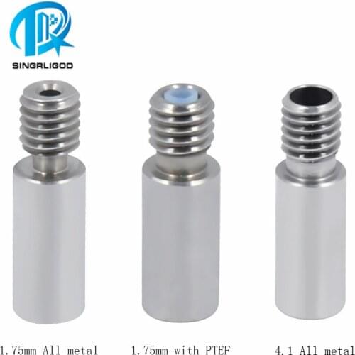 3D Printer Chimera Extruder Heat break V6 dual hotend J-head throat 22mm length 1.75mm filament for Sidewinder X1 and Genius