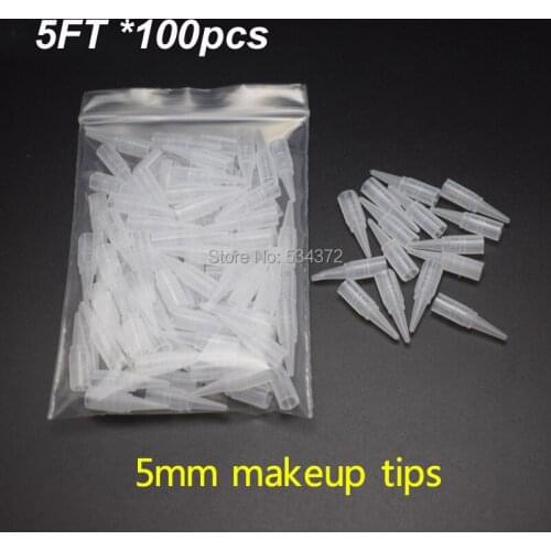 5FT* 5MM Disposable Permanent Makeup Eyebrow Machine Pen Needles Tips Caps