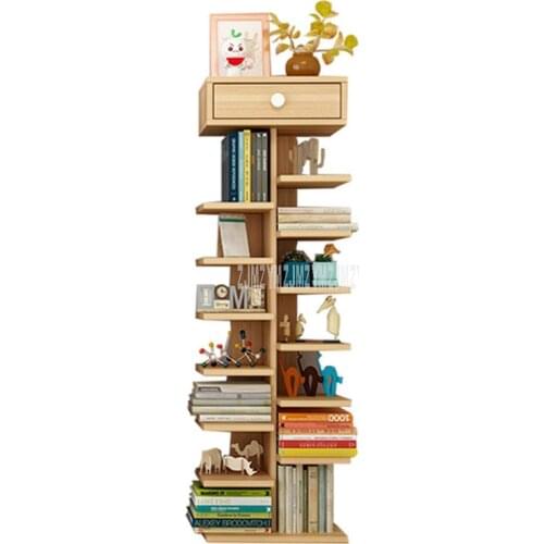 8 Tier Bookcase Simple Tree Partitions Simple Modern Living Room Storage Display Cabinet Bedroom Children Wooden Bookshelf