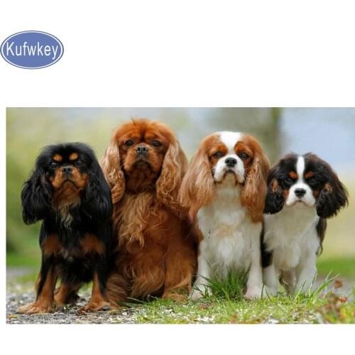 Diamond painting cross stitch"Cavalier King Charles Spaniel"full square 5d diy diamond embroidery cute pet diamond mosaic dog