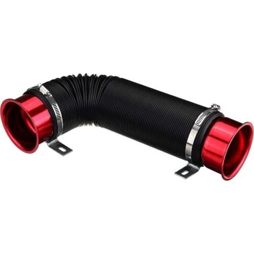 76mm 1M Car Air Filter Intake Cold Pipe Flexible Duct Feed Hose Kit with Tuyere Inlet Clamp Tube Hose Air Intake Pipe