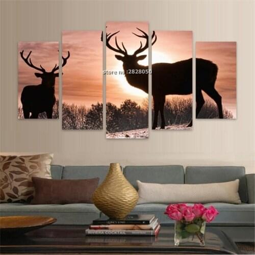 Frameless Kawaii Deer Tiger Animals Pictures Cheap Oil Painting Decorative Aerwork Modern Art On Canvas Christmas Home Decor