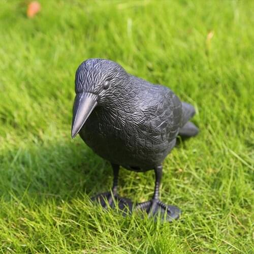 Black Plastic Crow Hunting Decoys Garden Bird Deter Scarer Scarecrow Mice Pest Control Deterrent Repeller Decor For Bird Control