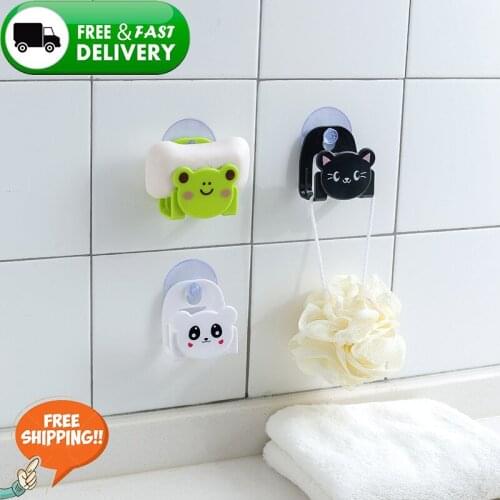 Sink Sponge Holders Kitchen Dish Cloth Storage Rack Scrubbers Holder Cartoon Sundries Racks With Strong Suction Cup Wall-mounted