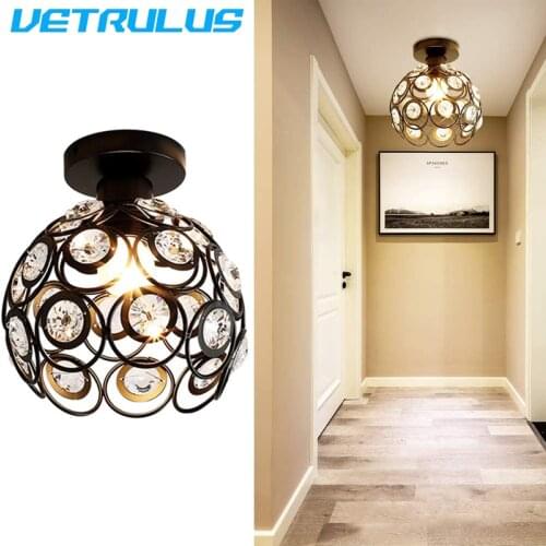 Crystal Ceiling Lamps Chandelier Modern K9 E27 Surface Mount Gold Home Light for Hallway Aisle Hotel Balcony Plafon Luminaire