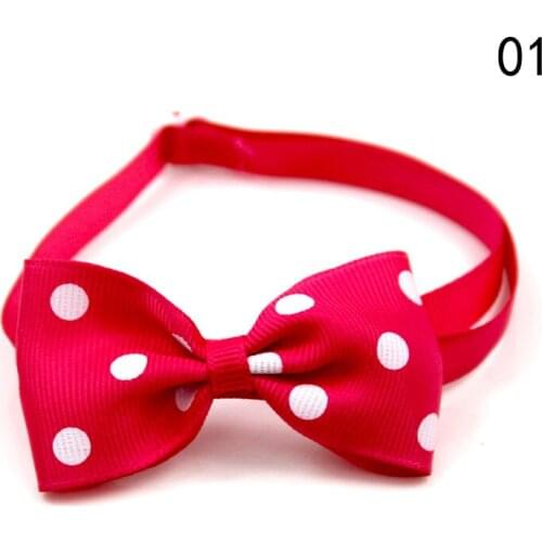 Cute Dog Cats Tie Accessories Headwear Cat Bow Necklace Adjustable Collar Dot Pattern Printed Pet Neck Strap Necklace Grooming