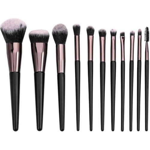 High Quality Premium 11pcs Makeup brushes Foundation Concealer Eyeshadow Eyebrow Powder Cosmetic Kit Custom Label