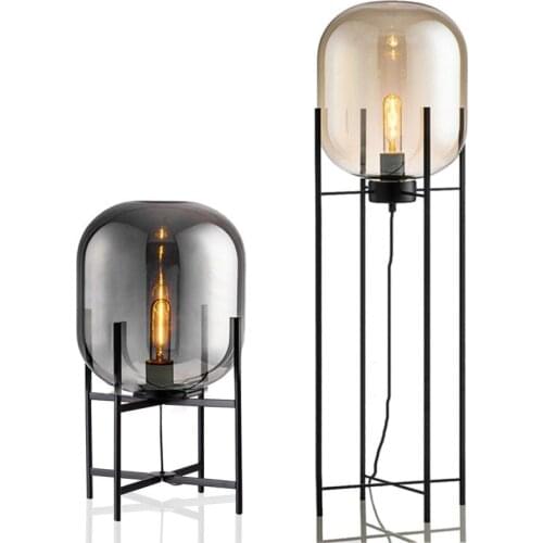 Nordic Modern Floor Lamp Iron Glass Floor Lamps For Living Room Bedroom Study Decor Light Fixtures Table Lamp E27 Standing Lamp
