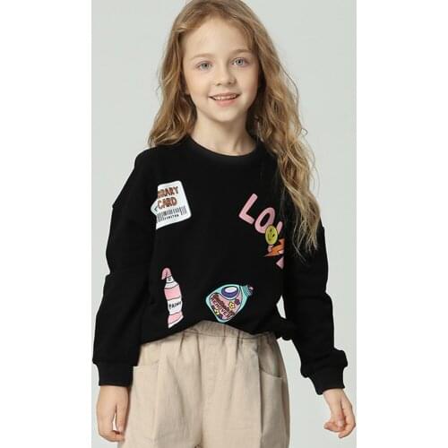 New Girls' Long Sleeve Cuhk Child Cartoon Europe And The United States Fashion Girl Childt Sweatshirt Tshirt Letter Printing