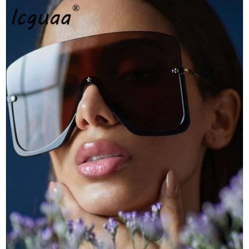Oversized Onepieces Sunglasses Women Mens Stars Half Frame UV400 Glasses Luxury Brand Eyeglasses Men Alloy Lentes de sol mujer