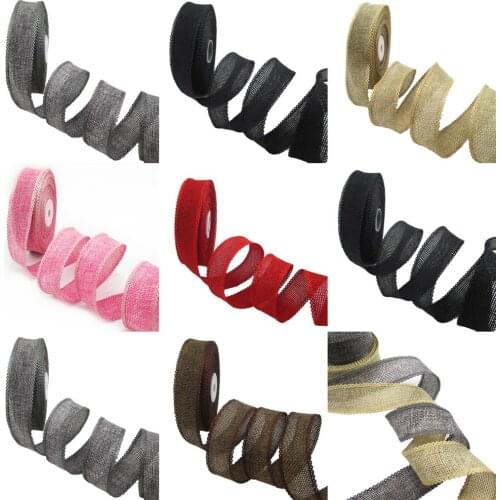 Solid Lace Linen Ribbon 50yards/lot ,DIY Handmade Materials,Wedding Gift Wrap Christmas Decoration,50Yc18663