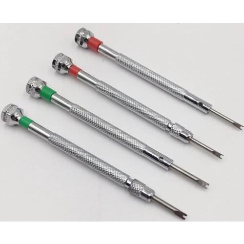 4 Size H Steel Screwdrivers 2.5x1.5mm/2.5x1.0mm/2.0x1.0mm Double Head for Hublot Watch Bezel Band Strap Watch Repair Tool