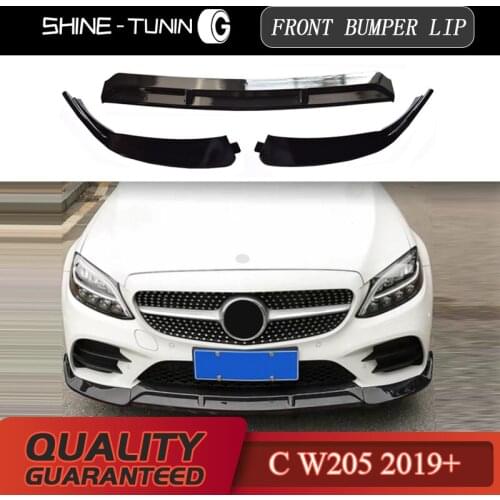Front bumper spoiler Suitable for mercedes C class W205 front bumper lip 2019 + sports edition abs c200 c450