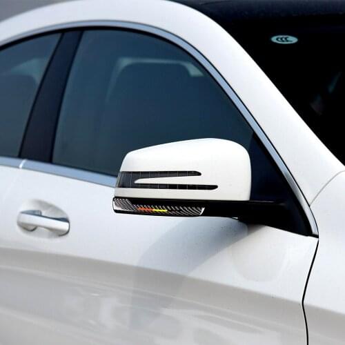 Carbon Fiber Rearview Mirror Anti-rub Strips Anti-collision Sticker For mercedes w204 w212 A/B/C/E/G/R Class gla gle glk cls gls