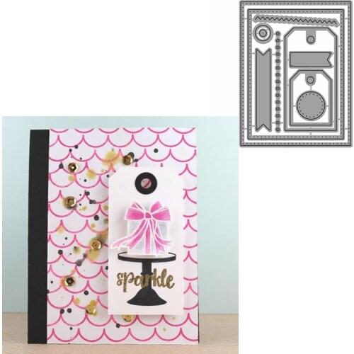 DIY Card Rectangle Frame With Decorative Tags Die Cuts For Cards Making dies scrapbooking metal cutting dies new 2019