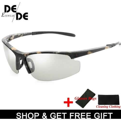 Men Photochromic Sunglasses New Polarized Sunglasses Women UV400 Rimless Anti-glare Sun Glasses