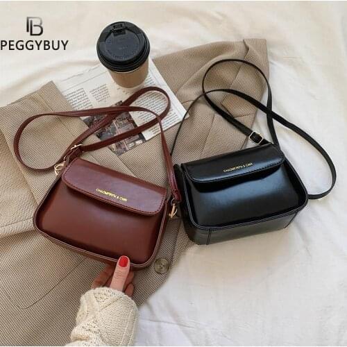 Solid Color Simple Small PU Leather Saddle Crossbody Bags for Women 2021 Luxury Trend Mini Shoulder Cross Body Handbags Branded