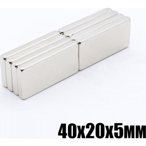 10pcs 40mm x 20mm x 5mm Super Strong Neodymium magnet Rare Earth N35 Magnet 40*20*5 Nickel magne 40x20x5 mm NEW magnet metal