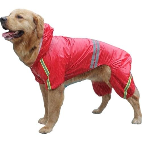 Dog Raincoat Pet Button Reflective Waterproof Jacket for Small Medium Big Dog for Dog Soft Breathable Mesh Dog Clothes Labrador