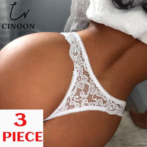 CINOON Sexy Lingerie WomenS Panties G String Underwear Lace Seamless Solid Transparent Low-Waist Briefs Womens Panties