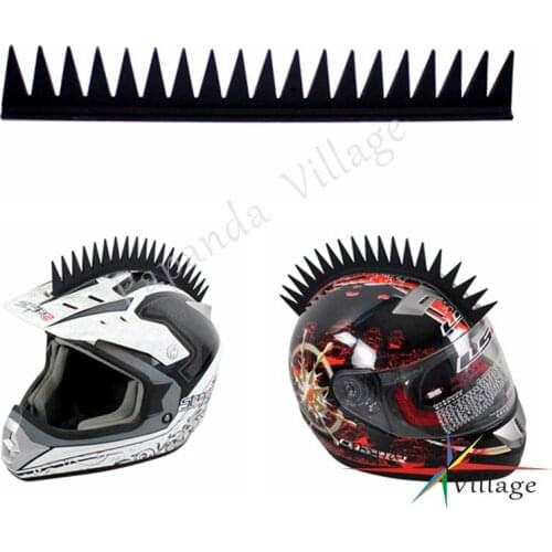 Papanda Black Motorcycle Helmet Sticker Dirt Bike Mohawk Stick Mohawks Blade Spikes Capacete Decoration