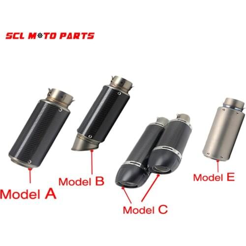 ALconstar-Racing Motorcycle 38-60mm Universal Short Exhaust Muffler Tip Pip SilpOn Silencer Exhaust System For CB600 FZ400 Aerox