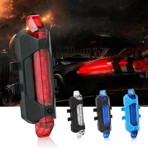 5 LED USB Rechargeable MTB Bike Bicycle Safety Cycling Rear Tail Light Lamp Bicycle Exterior Accessories