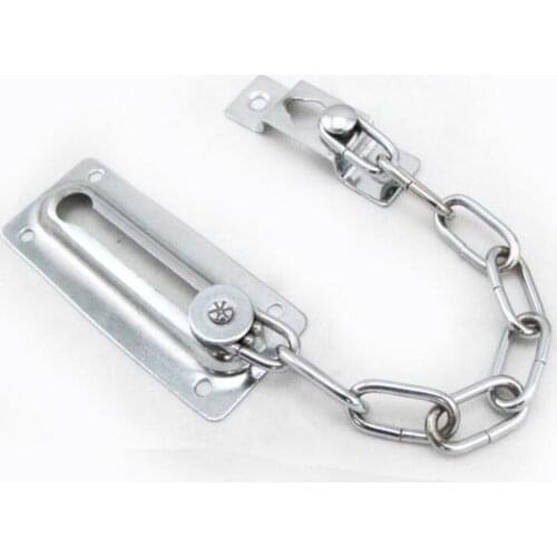 Sliding Door Lock Chrome Door Lock Chain Bolt Safety Chain Hotel Office Security Chain Gate Cabinet Latches Decorative Hardware