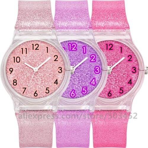 100pcs/Lot Fashion Shiny Quartz Watch For Women Casual Glitter Round Dial Girl Wristwatch Zegarek No Logo Damski Wholesale