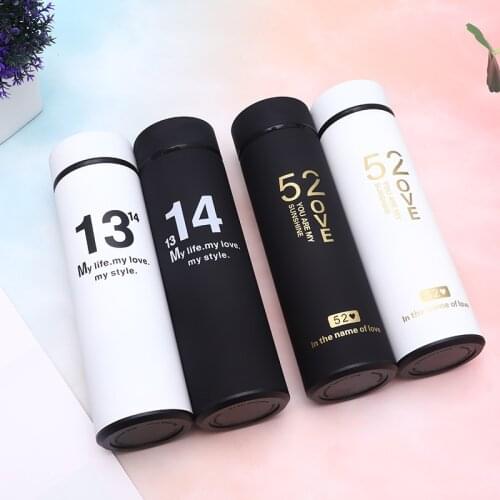 2PCS 500Ml 520/1314 Valentines Day Gift Stainless Steel Coffee Thermos Cups Mugs Thermal Bottle Thermocup For Couples
