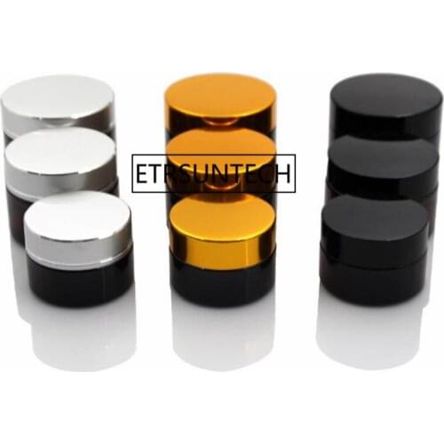 20g 30g 50g Amber Glass Jar Pot Skin Care Cream Refillable Bottle Cosmetic Container Makeup Tool For Travel Packing F1222