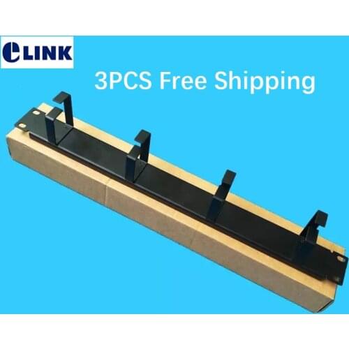 3PCS 19" 1U Cable Management with 4 rings Cold-rolled Steel for Rack Cabinets network wire organizer 1.7mm thickness free Ship