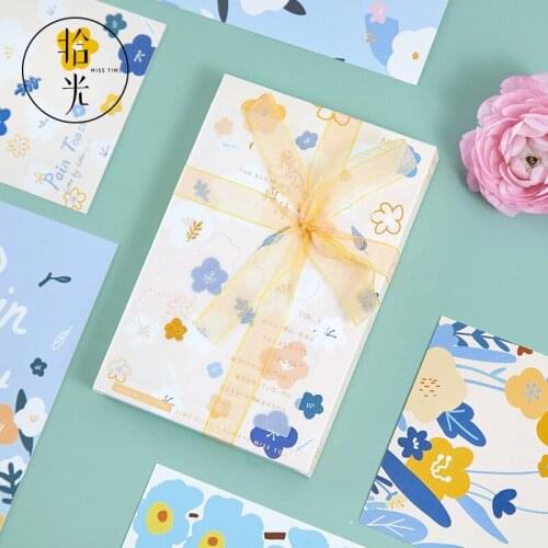 30 Pcs/Set Novelty Bluebird and Poem Postcard DIY illustration Greeting Cards Wish Card Journal Decoration
