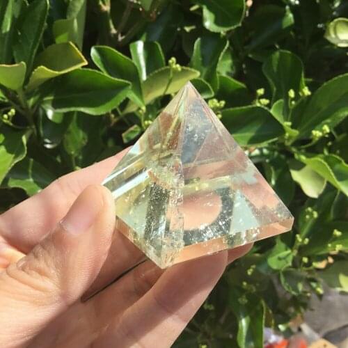 40mm Citrine Crystal Quartz Pyramid Chakra Yellow Quartz Obelisk Point Healing Reiki Stone Energy Gifts Chakra