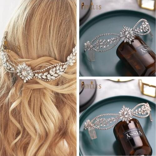 A105 Rhinestone Bridal Hair Comb Diy Wedding Tiara Women Hair Clips Bride Headbands Gril Headpiece Bridal Headwear Hair Pins