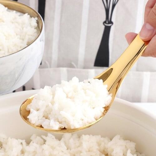 Large Soup 304 Stainless Steel Ladle Rice Serving Spoon Gold kitchen Cooking Table Cooking Utensil