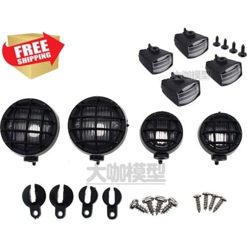 RC Parts 1/10 SCX10 D90 lampshade square round lamp cup for axial SCX10 D90 4 pcs option parts