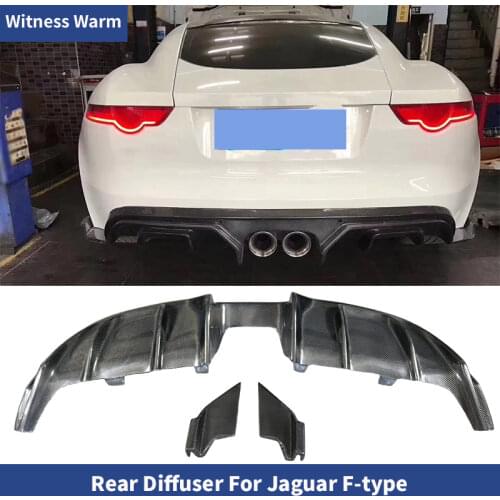For Jaguar F-Type car 3 PCS/SET Carbon Fiber Middle Exhaust Pipe Outlet Rear Lip Bumper Spoiler Diffuser 2013-2015