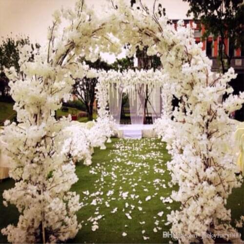 Artificial cherry blossom fake flower wreath artificial wedding decoration silk flower large show home decoration items