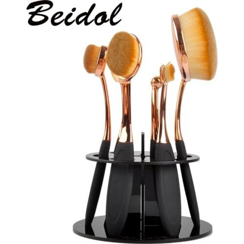 Hot 6 Hole Oval Makeup Brush professional Holder Drying Rack Organizer Beauty Shelf Brand Make up Tools free shipping