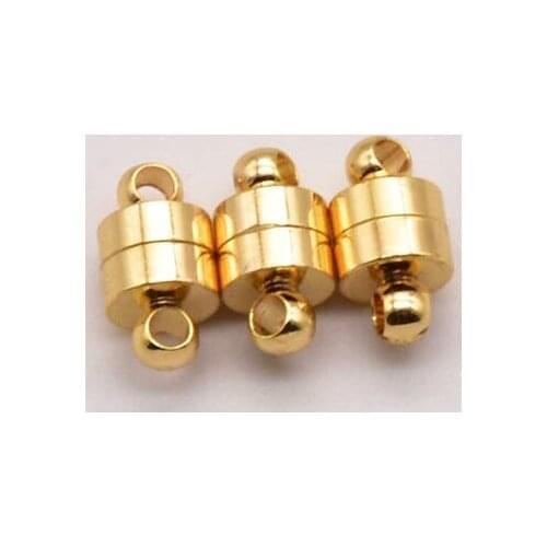 5Pcs/Lot 6mm Copper Gold-Plated Magnetic Buckle Bangle Bracelet Connector Bracelet Making Supplies Accessories Wholesale JA0178