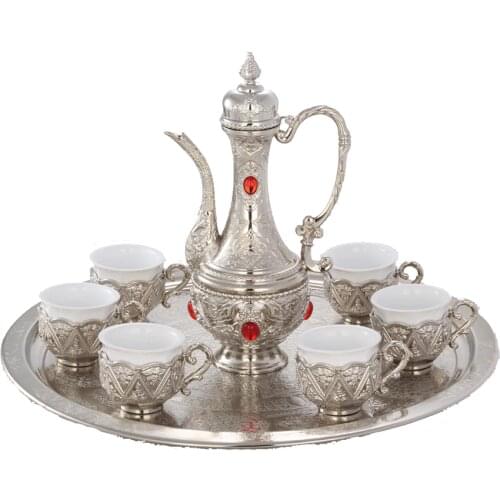 Mekke Zemzem 6 pcs Set 5 Different Color Option High Quality Silver Plating Turkish Workmanship 109