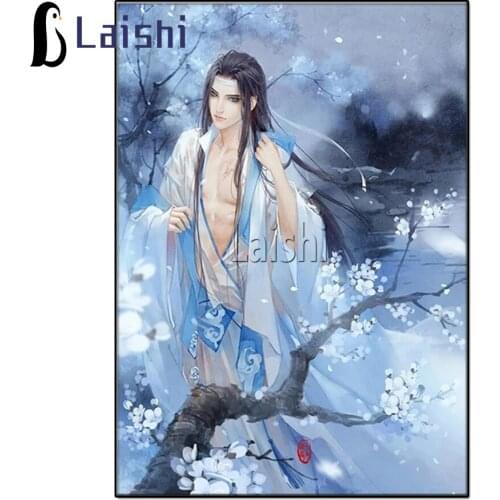 Mo dao zu shi Anime Diamond painting Cartoon Cross Stitch 5d Diamond embroidery mosaic Full round Drill Picture for boy gift