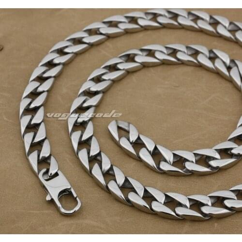 18" ~ 36" 316L Stainless Steel Mens Necklace Curb Cuban Chain 5A002N(Length 24inch)