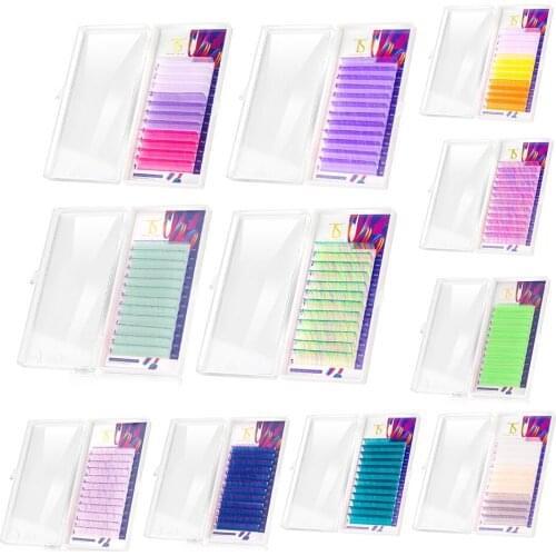 Thinkshow Gradient Multiple Different Color Eyelash Extension Individual Faux Mink Ombre False Eye Colored Lashes Makeup Tool