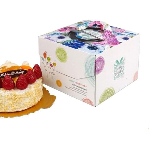 New design birthday cake box with handle
